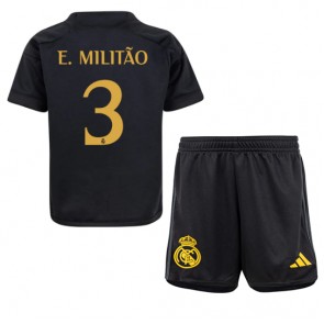 Real Madrid Eder Militao #3 Tredje Kläder Barn 2023-24 Kortärmad (+ Korta byxor)